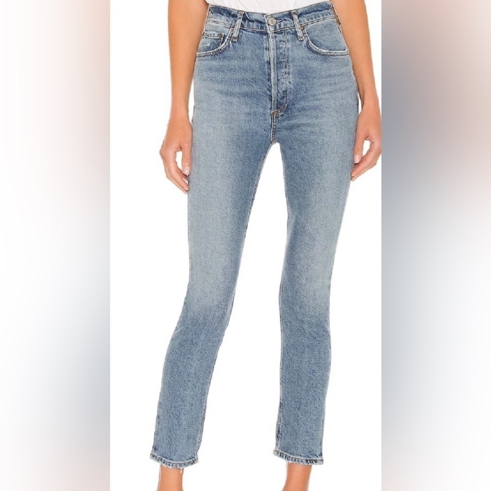 Agolde Nico High Rise Button Fly Slim Fit  Jeans Size 23